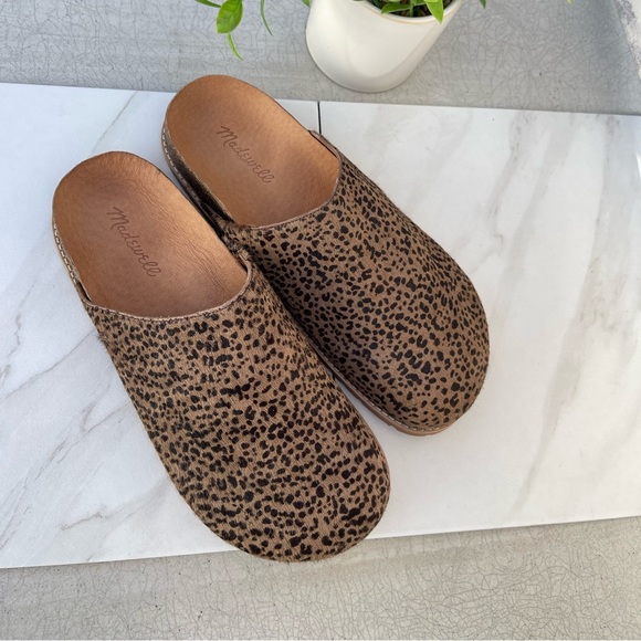 - MADEWELL The Layne Clog Mule in calf hair Pecan Shell Size  5 New - Picture 8 of 10